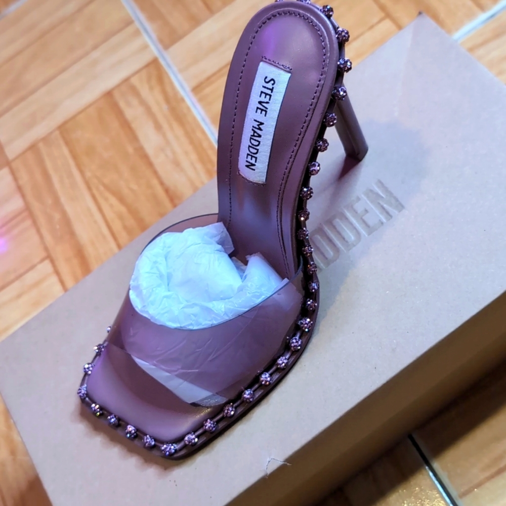 STEVE MADDEN- Heeled Sandal Stiletto Square Open toe